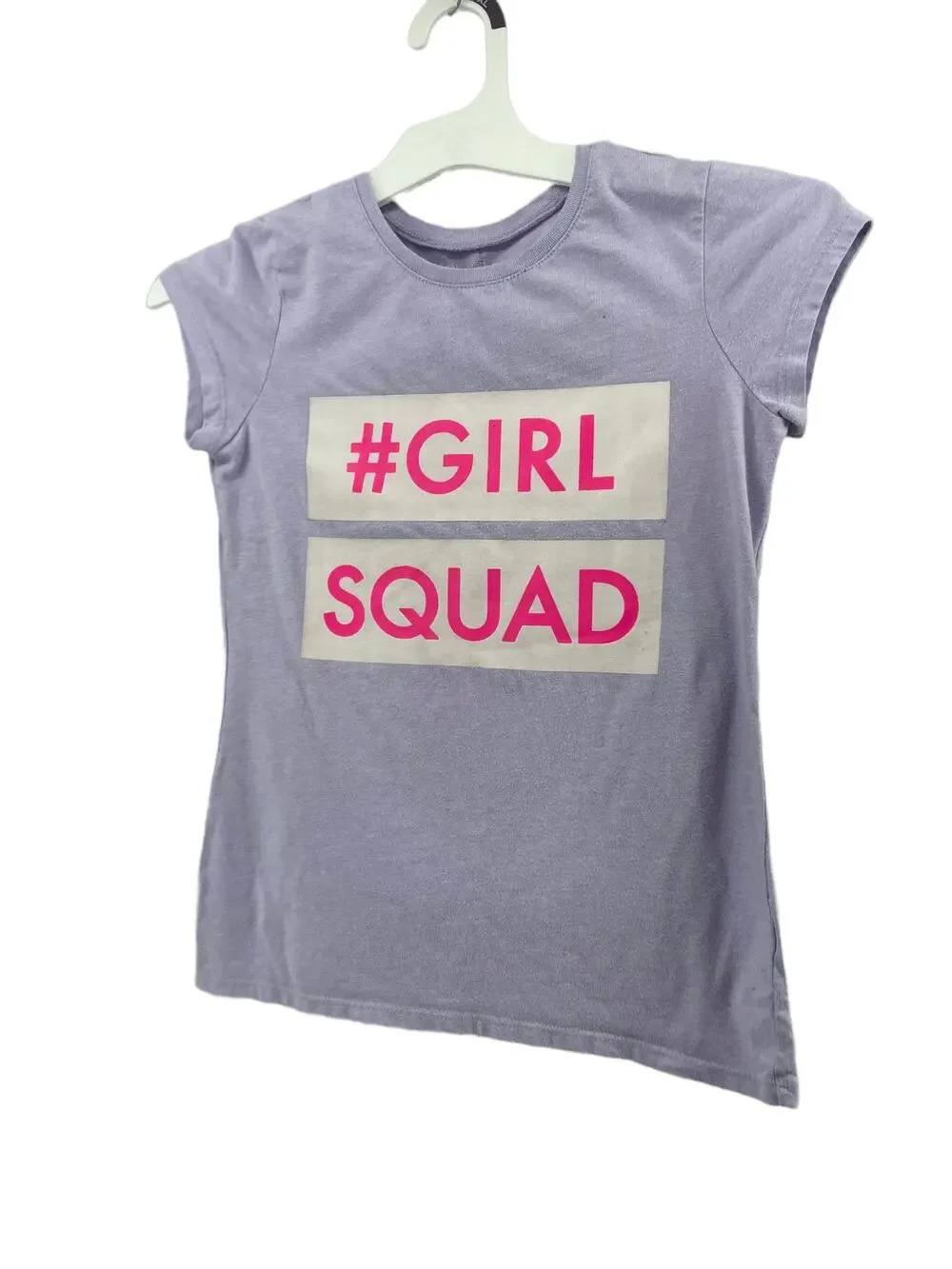 The Children's Place Girls' Purple Girl Squad T-Shirt Youth Size Large 10/12